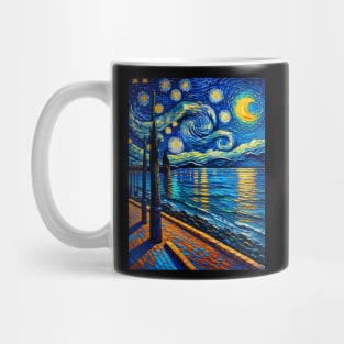 South beach at starry night Mug